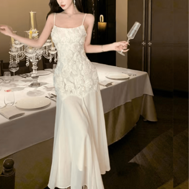SHEIN Elegant Solid Color Slim Homecoming Mermaid Dress Women Cocktail Runway Party Long Dresses Wedding Guest Outfits