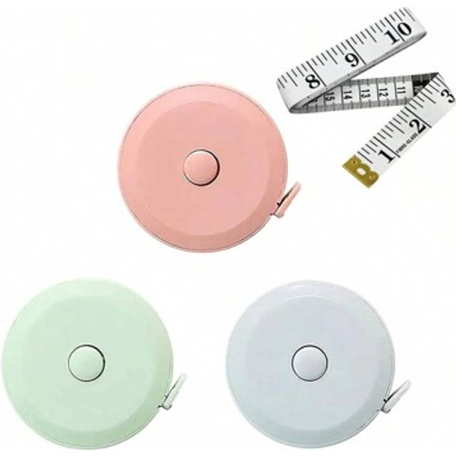 SHEIN 3 Packs Tape Measures Retractable Measuring Tape For Body, 60-Inch 1.5 Meter Dual Sided Flexible Ruler For Craft Fabric Cloth Sewing Tailor Weight Los