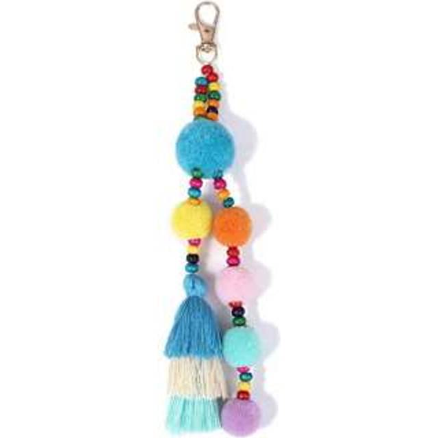 SHEIN DIY Colorful Pom Pom Tassel Bag Pendant Keychain Accessories Car Accessories Bag Charm Backpack For School