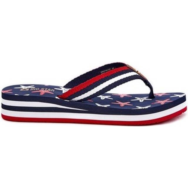 Women's flip -flops on wedges big star rr274a127 navy blue