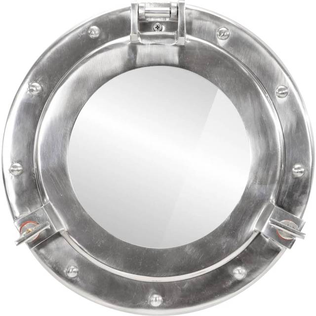 vidaXL Porthole Mirror Wall Hanging Ø30 cm Aluminium and Glass - Silver