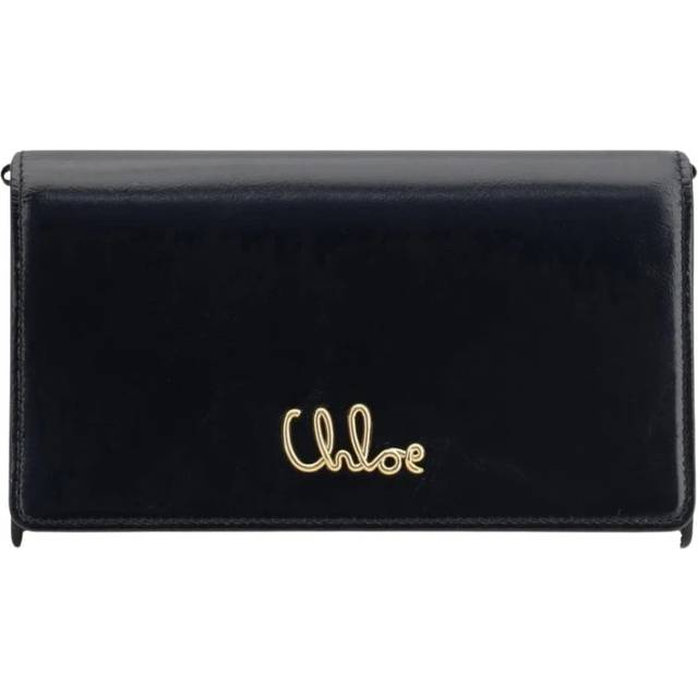 Womens Chain Wallet Leather Clutch Wo - Black Clutch Bags - One Size