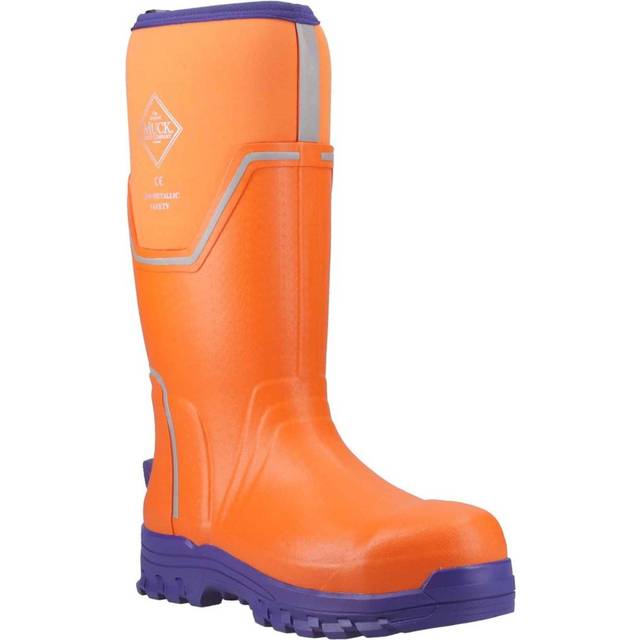 Muck Boots 41314 Grit S5 Men&apos;s Safety Wellington Orange/Blue UK8