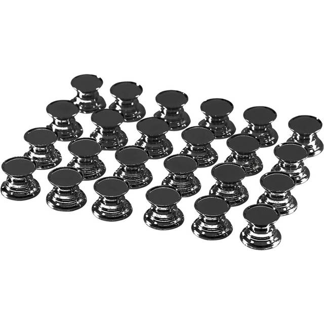 24PCS DIY Crystal Epoxy Resin Drawer Knob Base, Handle Accessories, Alloy Base in Bulk (Black)
