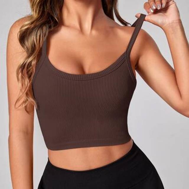 SHEIN Drop Armhole Racer Back Sports Cami Top Workout Cami Top
