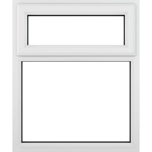 Crystal uPVC A Rated Window (Top Hung Opener) Over a Fixed Light 1190 x 1115mm Clear - White
