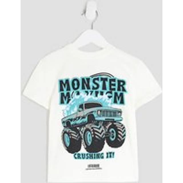 River Island Mini Boys White Monster Truck T-Shirt - 18-24 Mths