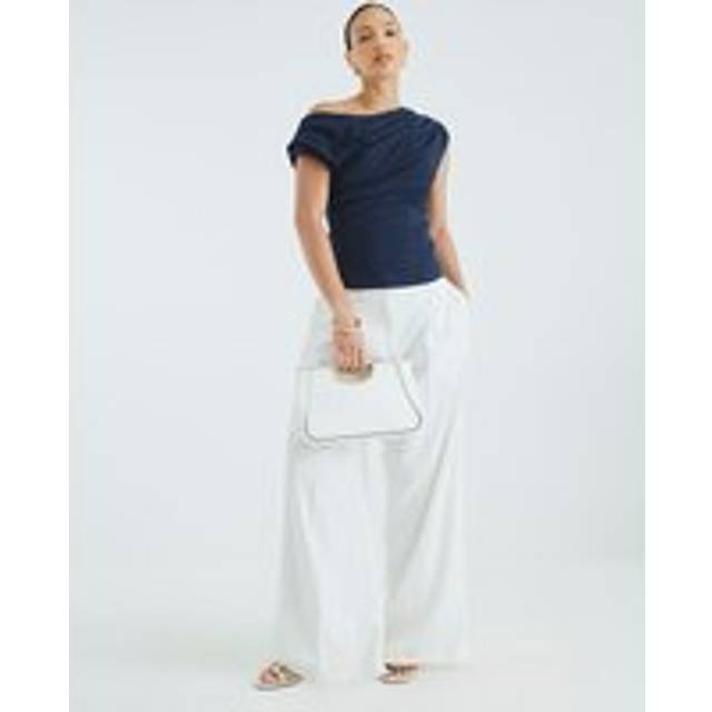 River Island Womens Navy Drape Scuba Top - XS