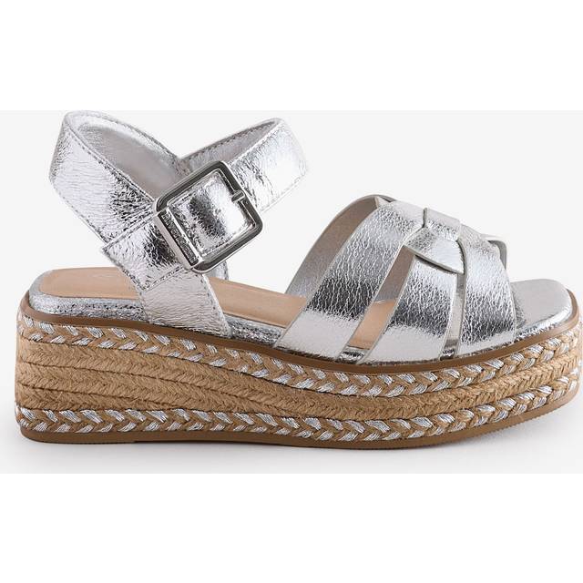 River Island Girls Silver Weave Wedge Sandals - 3