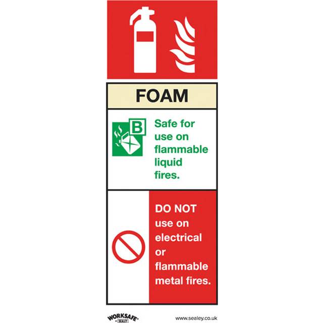 Worksafe SS30V10 Safety Sign Foam Fire Extinguisher - Self-Adhesiv...