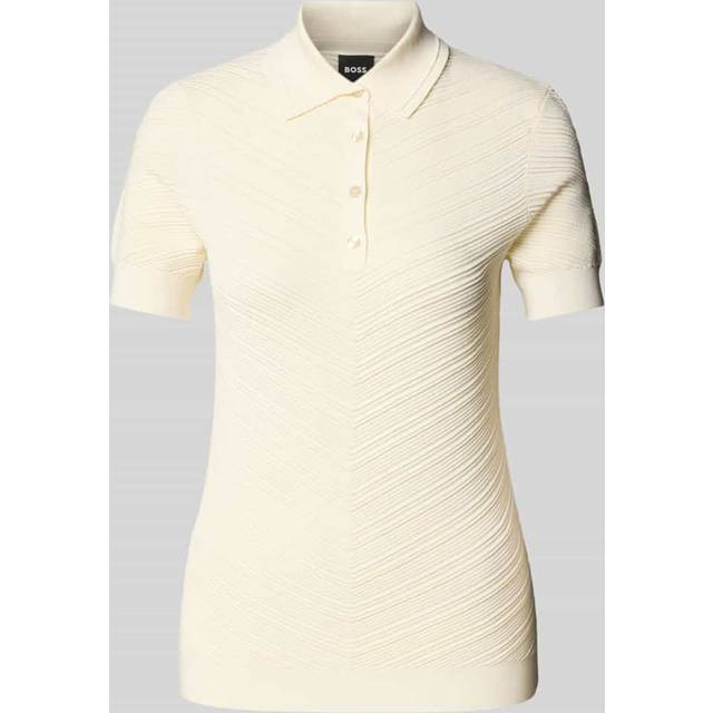 BOSS Textured Knit Short Sleeve Jumper, Open White