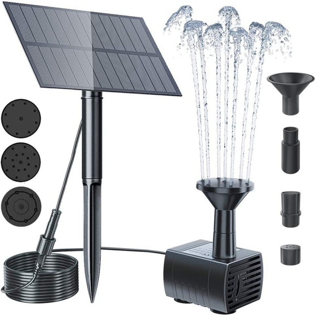 Solar Water Fountain Pump, Solar Bird Bath Pump Outdoor with Tubing