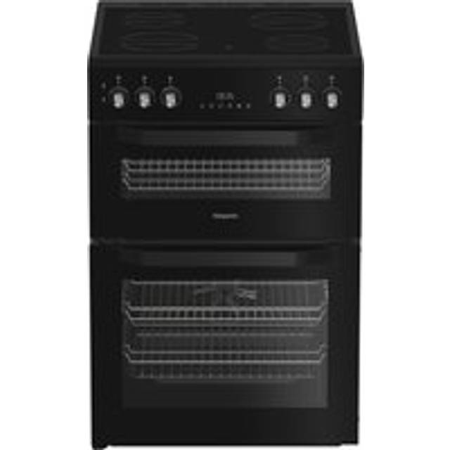 Hotpoint HDE6VDC2B1 60cm Double Oven Electric Cooker with Ceramic Hob in Black
