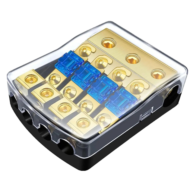 4 Way Fuse Holder,0/2/4 to 4/6/8 Gauge 60 Amp for Car Audio Amplifier