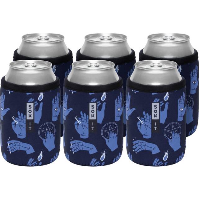 Sok It Can Sok 6 Pack Sleeve for Beer & Soda Insulated Neoprene Cover (Occult Hands  12oz Can Sleeve - 6 Pack)