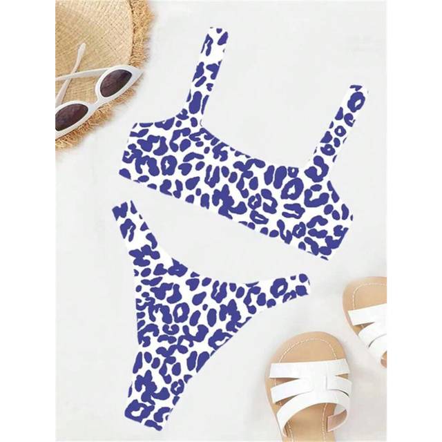 (blue 3, S) Sexy Micro Bikini 2025 Women Orange Leopard Push Up Padded Thong Swimsuit Female Cut Out Bathing Suit Swimwear Trajes De BaÃ±o