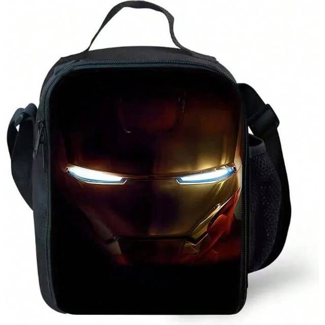 (XHOO1-KB-129-A8) Iron Man Marvels Child School Backpack with Lunch Bags ,Pencil Bags ,School Bags for Boys Girls Best Gift