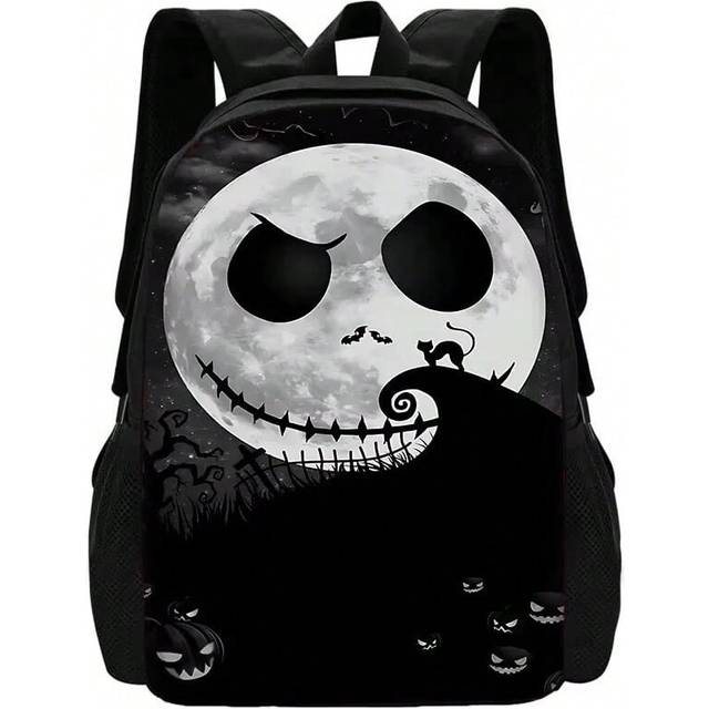 (XHOO1-SB-162-A6) Disney Jack Skellington Child School Backpack With Shoulder Bag Pencil Bags School Bags for Boys Girls Best Gift
