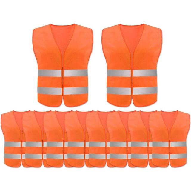 10PCS High Visibility Safety Vests,Hi Vis Safety Vests with 2 Reflective Stripes,Night Workwear Reflective Vest,Reflective Jackets Waistcoat,for