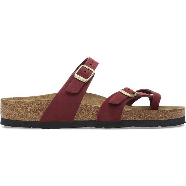 Women's flip-flops Birkenstock Mayari Soft Footbed Nubuck Leather - Rouge - 37 Narrow