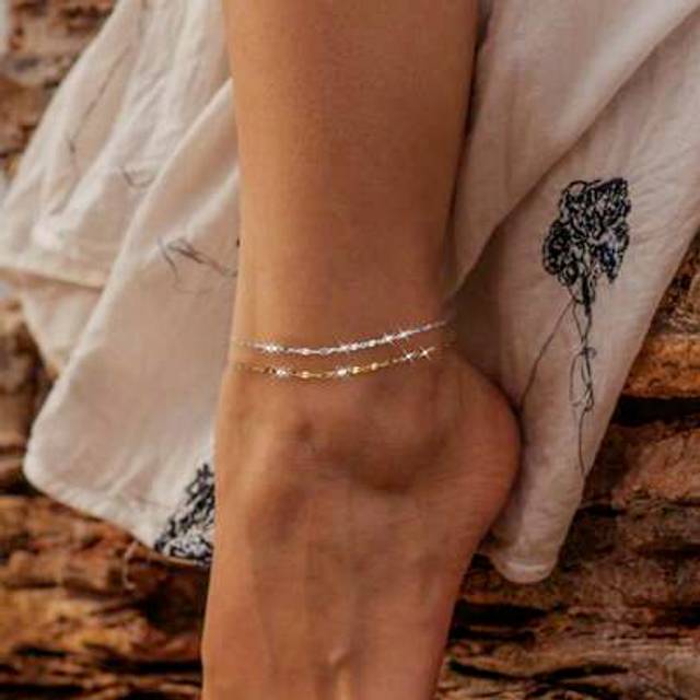 SHEIN 1pc S925 Sterling Silver Lips Anklet Girls Light Luxury Simple Foot Decoration Ankle Chain Fine Jewelry ,Daily Wear For Women ,The Best Gift For Girlf
