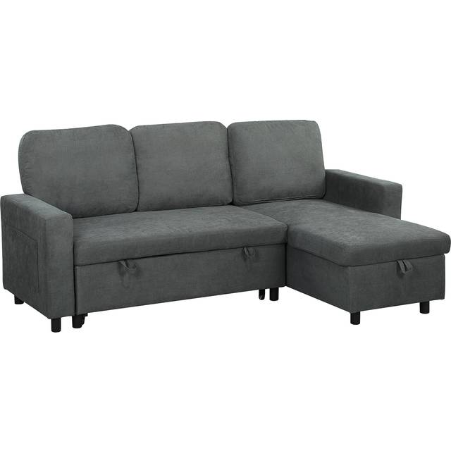 TEMU Sofa Bed With Storage, Convertible L Shaped Corner Sofa, 3 Seater Pull Out Sofa Bed With Reversible Chaise, For Living Room, Bedroom, Small