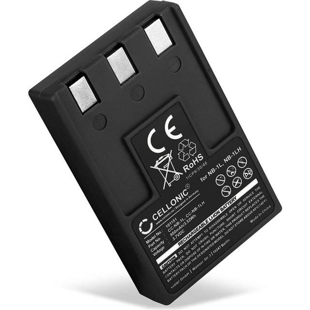 CELLONICÂ® NB-1LH Replacement Battery for Canon Digital Ixus 500, 400, 430, 330, V2, V3, PowerShot S200 Digital Elph, S100, S400, S110 950mAh Camera