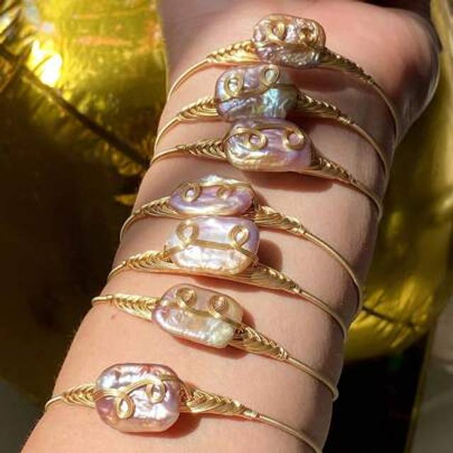 SHEIN 1pc Natural Freshwater Baroque Rectangular Pinkish-Purple Adjustable Pearl Bracelet, Suitable For Daily Wear, Parties And Festival Gifts