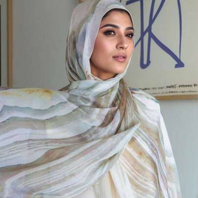 SHEIN 1pc Women&#39;s Bohemian Landscape & Marble Print Alternative To VELA Hijab, Casual Street Style Couple Scarf, Suitable For Daily Wear, Autumn/Winter