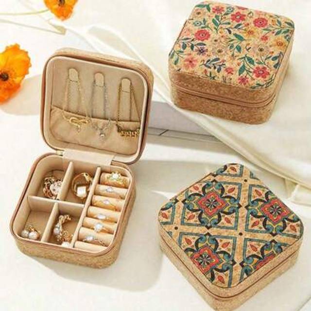 SHEIN 1pc Portable Jewelry Case Small Jewelry Boxes For Women Simple Home Jewelry Organizer Travel Organizer Fine Mini Storage Box For Travel Jewelry Zipper