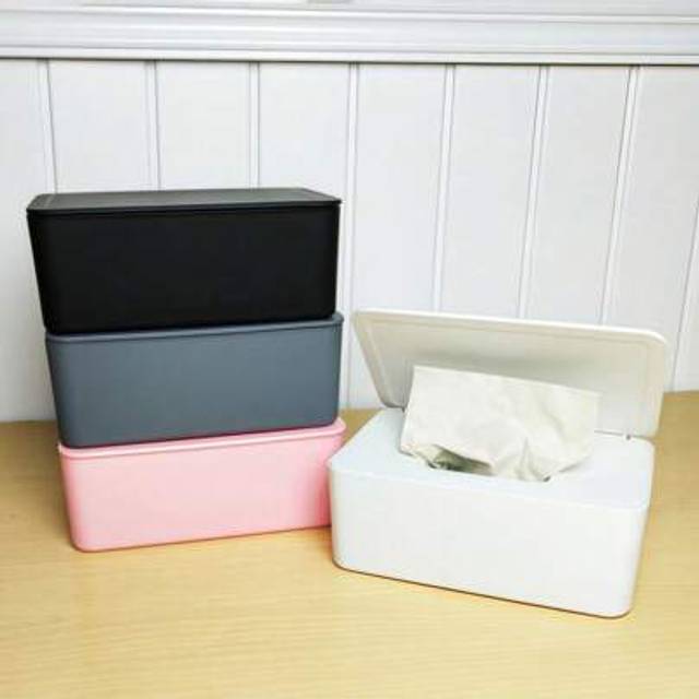 SHEIN 1pc Dust-Proof Wet Tissue Box,Plastic Tissue Box With Lid,Kitchen Organizer , Ideal For Home Decor, Bathroom & Kitchen Storage(Multiple Colors Availab