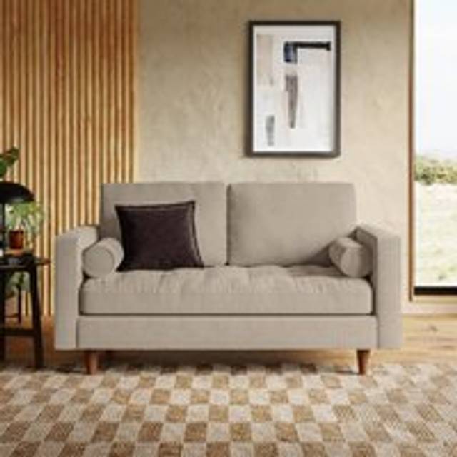 Zoe Casual Sit Multi Yarn Boucle 2 Seater Sofa - Natural