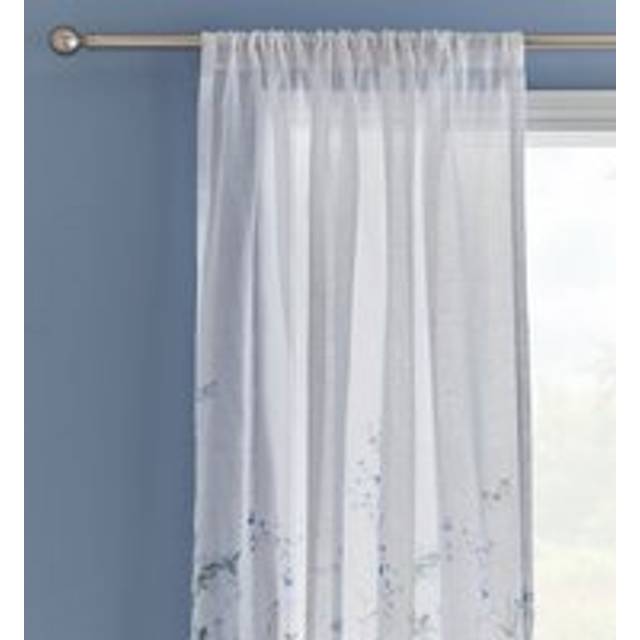 Nola Floral Sheer Slot Top Voile Panel - White