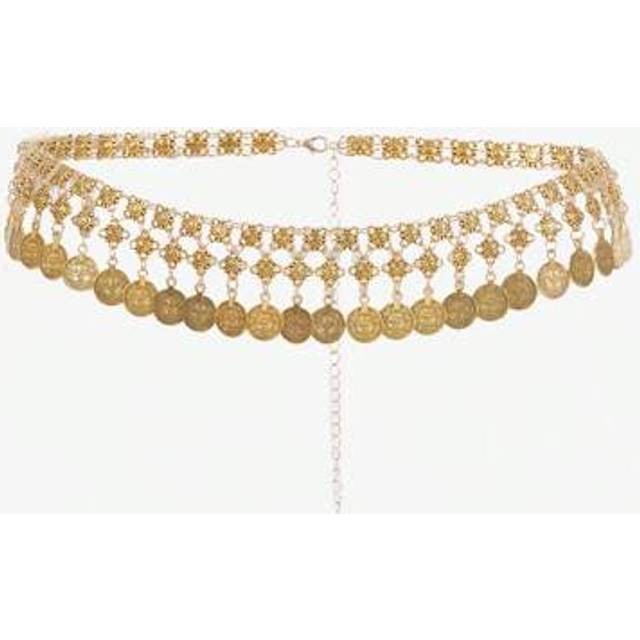 SHEIN Vintage Exaggerated Alloy Coin & Tassel Waist Chain Belt