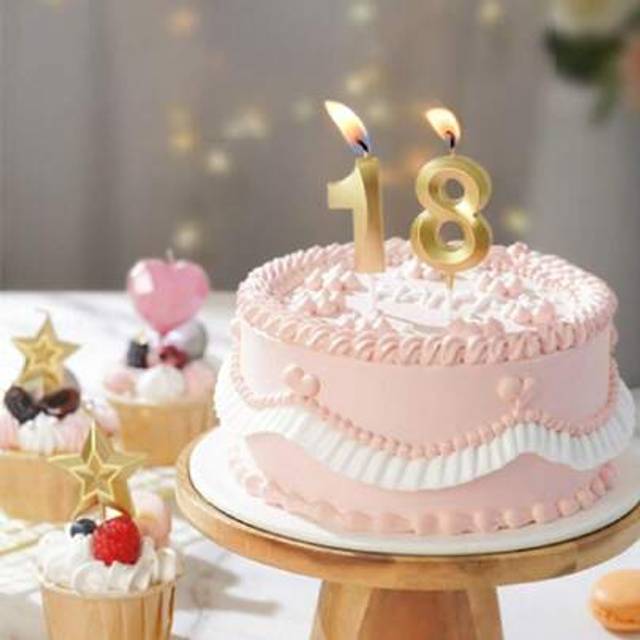SHEIN 1pc Number Birthday Candle, For Cake Decoration And Party Supplies, Birthday Cake Party Bakery Dessert Candle Accessory