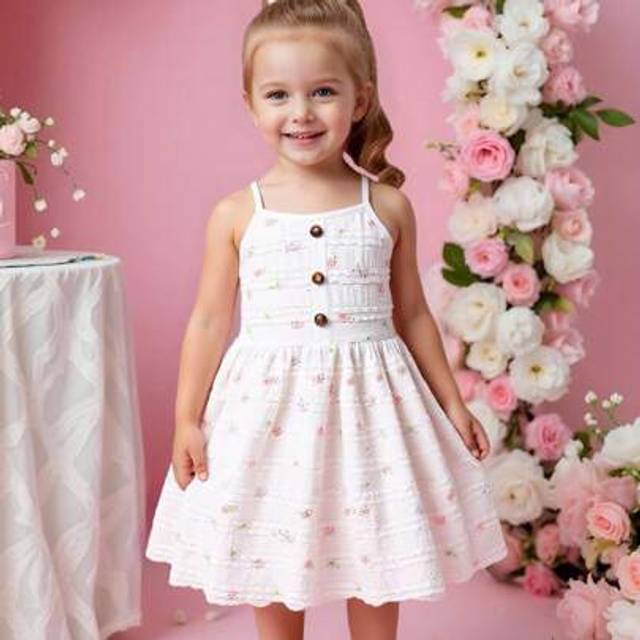 SHEIN Young Girl Outdoor Casual Vacation Fresh Ruffle Flower Pattern Strap Sleeveless Casual Dress, Summer Clothing