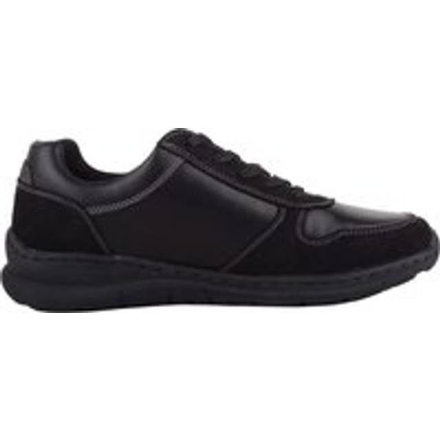 Womens Easy Zip Up Lace Fastening Work Casual Trainers Pumps Sneakers - Black - 4