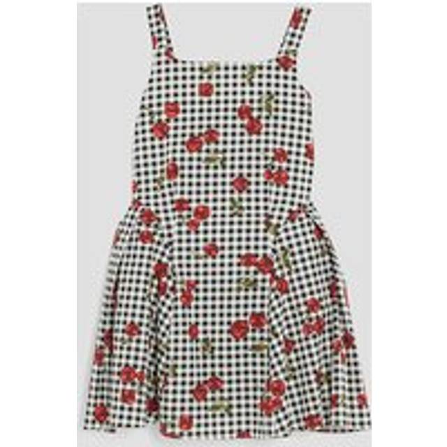 River Island Girls Black Cherry Gingham Skater Dress - 7 Yrs