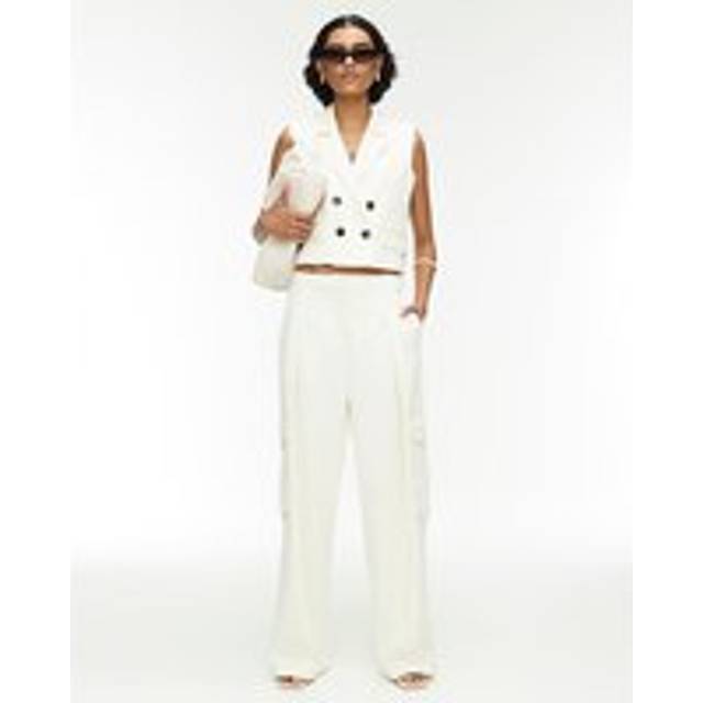 River Island Womens Ri Studio Cream Boxy Cropped Waistcoat - 10