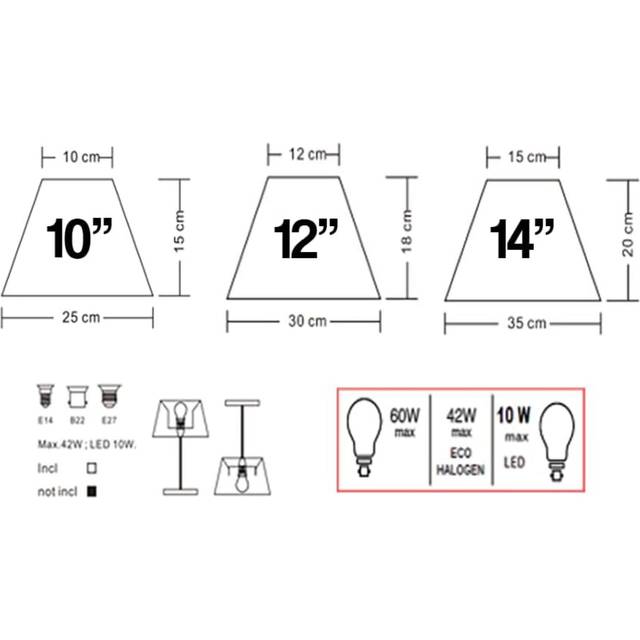 Coolie lampshade for modern table and floor lamps in grey traditional cotton