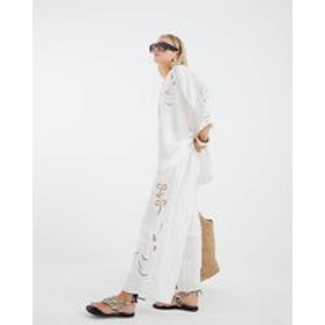 River Island Womens Petite White Cutwork Trousers - M