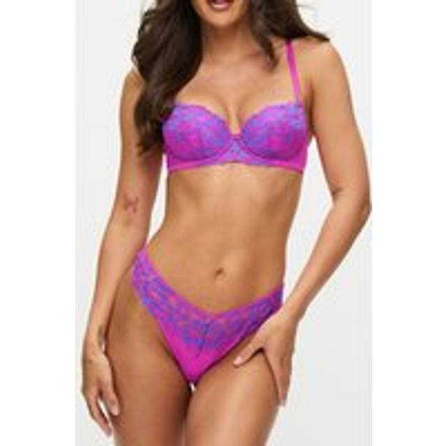 Ann Summers Sexy Lace Padded Balcony Bra, Pink/Blue 32D - pink