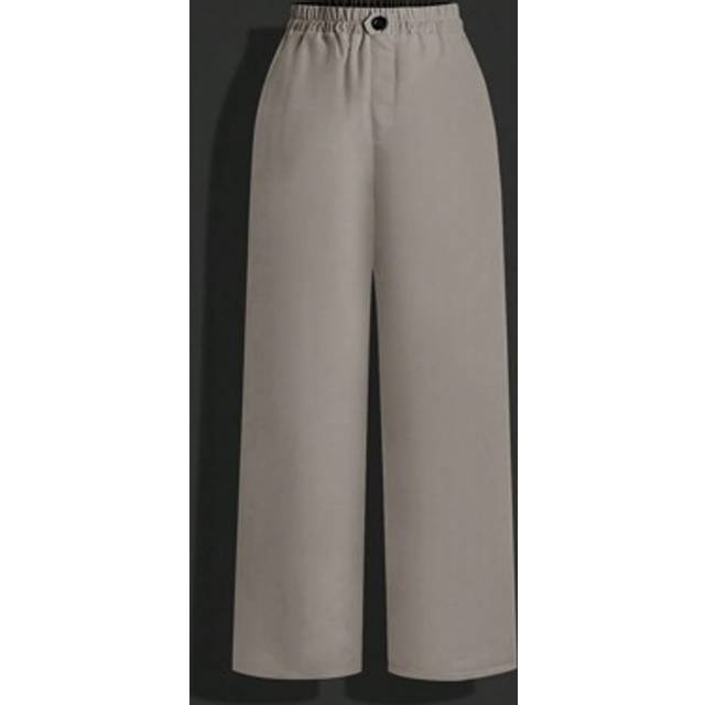 SHEIN White Flowy Slim-Fit Straight-Leg Ankle Pants