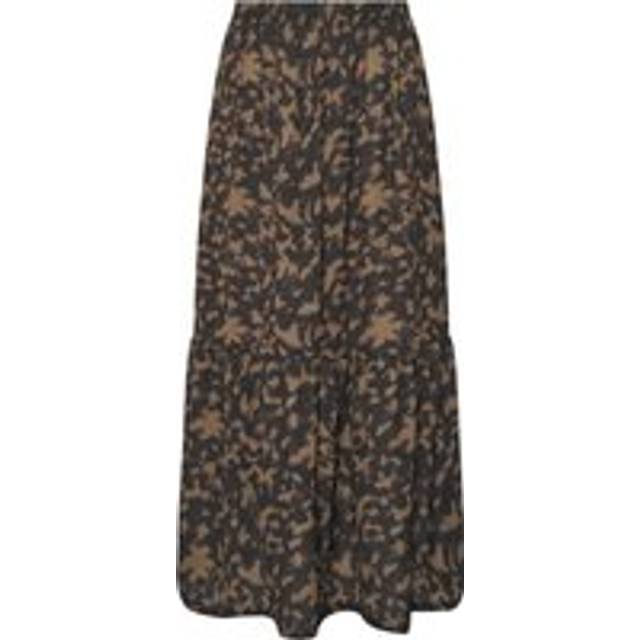 Pixiegirl Petite Brown Tortoiseshell Tiered Skirt 16 Pixiegirl | Petite Women's Maxi Skirts