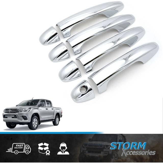 Stx chrome door handle covers/ guards - 4pcs set for toyota hilux mk8 2016 on