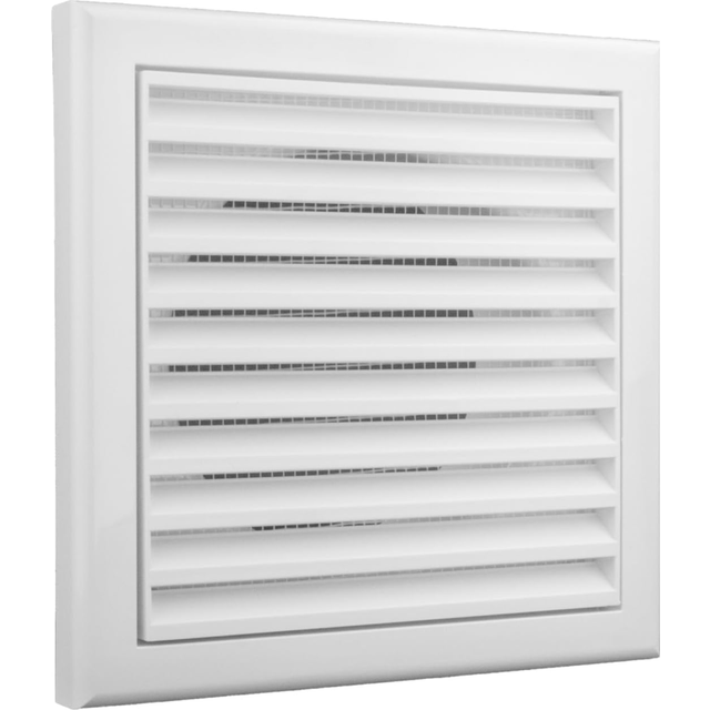 Vents 4 inch - 100 mm Square White Louvered Wall Ventilation Grille with Mesh for Extractor Loft Fan Bathroom Pipe Cover for Wall Ceiling Bedroom