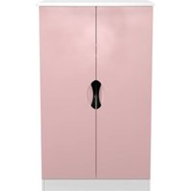 Camden Tall Wardrobe Pink & White 2 Doors 1 Shelf 126cm