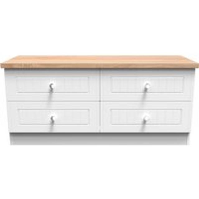 Ready Assembled Wilcox 4 Drawer Bed Box - Porcelain Ash and Oak, Multi