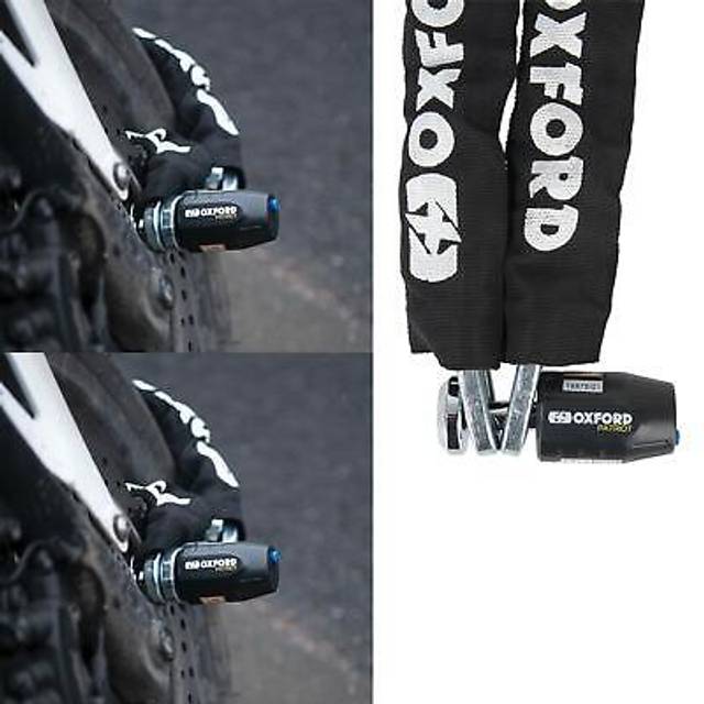 Oxford patriot motorcycle motorbike chain lock black - 12mm x 1.2m