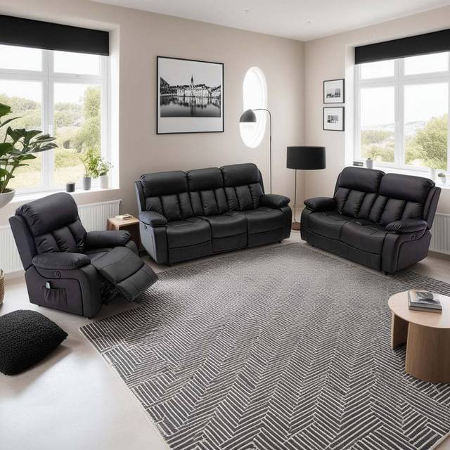 Electric Reclining Sofa - Black